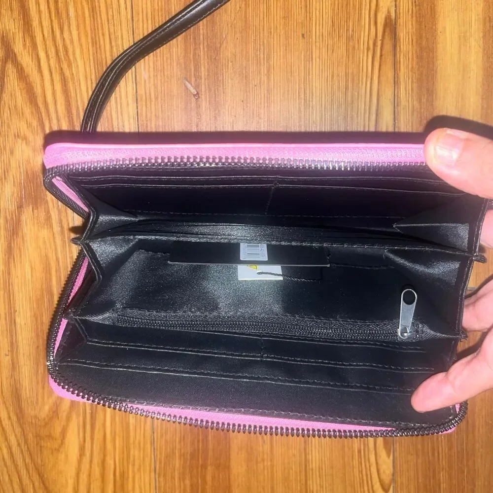 Ed Hardy Women's Faux Leather Pink Embossed Wallet NWT